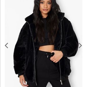 Teddy Jacket, Boohoo, Oversized